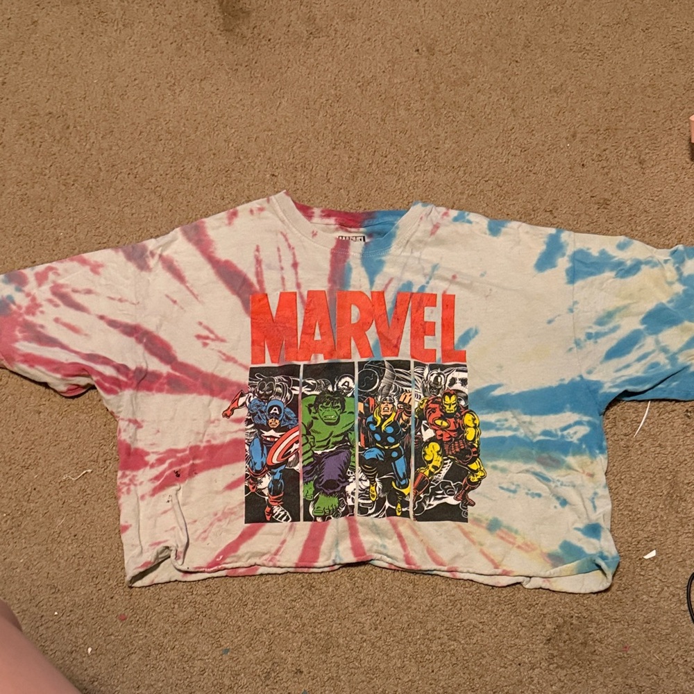 Marvel Kids Tie-Dye T-Shirt - Red, Blue, Cream